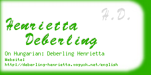 henrietta deberling business card